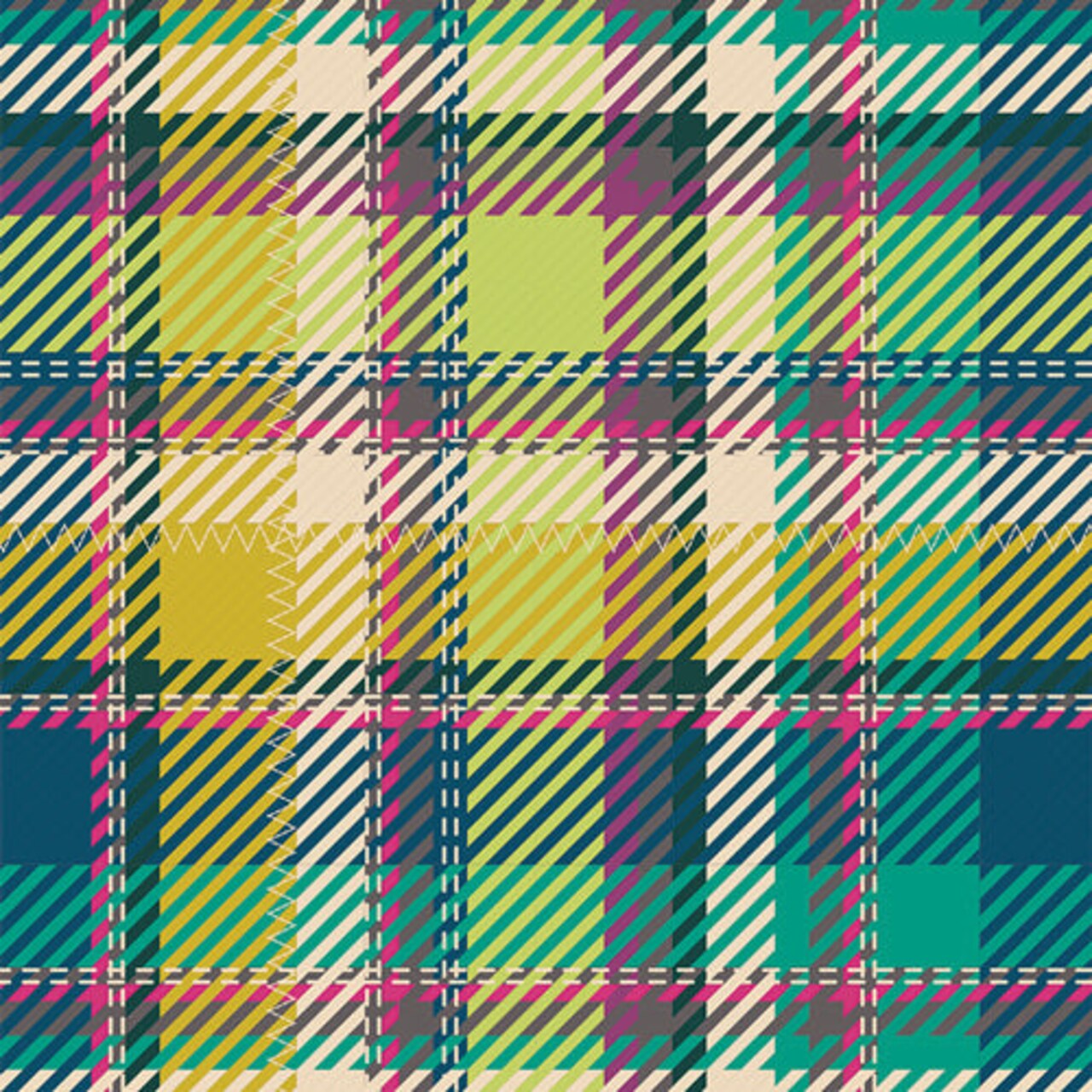 Fabric Art Gallery Sunrise Royal Plaid Highland Flannel by the Quarter Yard F-22802